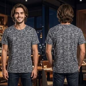 Kuyigo Black White Static Print T-Shirt Mens Small 38 Chest